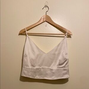 Abercrombie and Fitch Elegant White Women's satin Top. Size XL